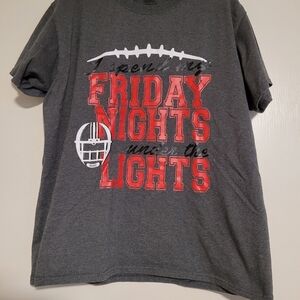 "I spend my Friday nights under the lights" football t-shirt, gray size medium